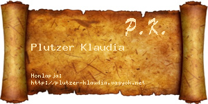 Plutzer Klaudia névjegykártya